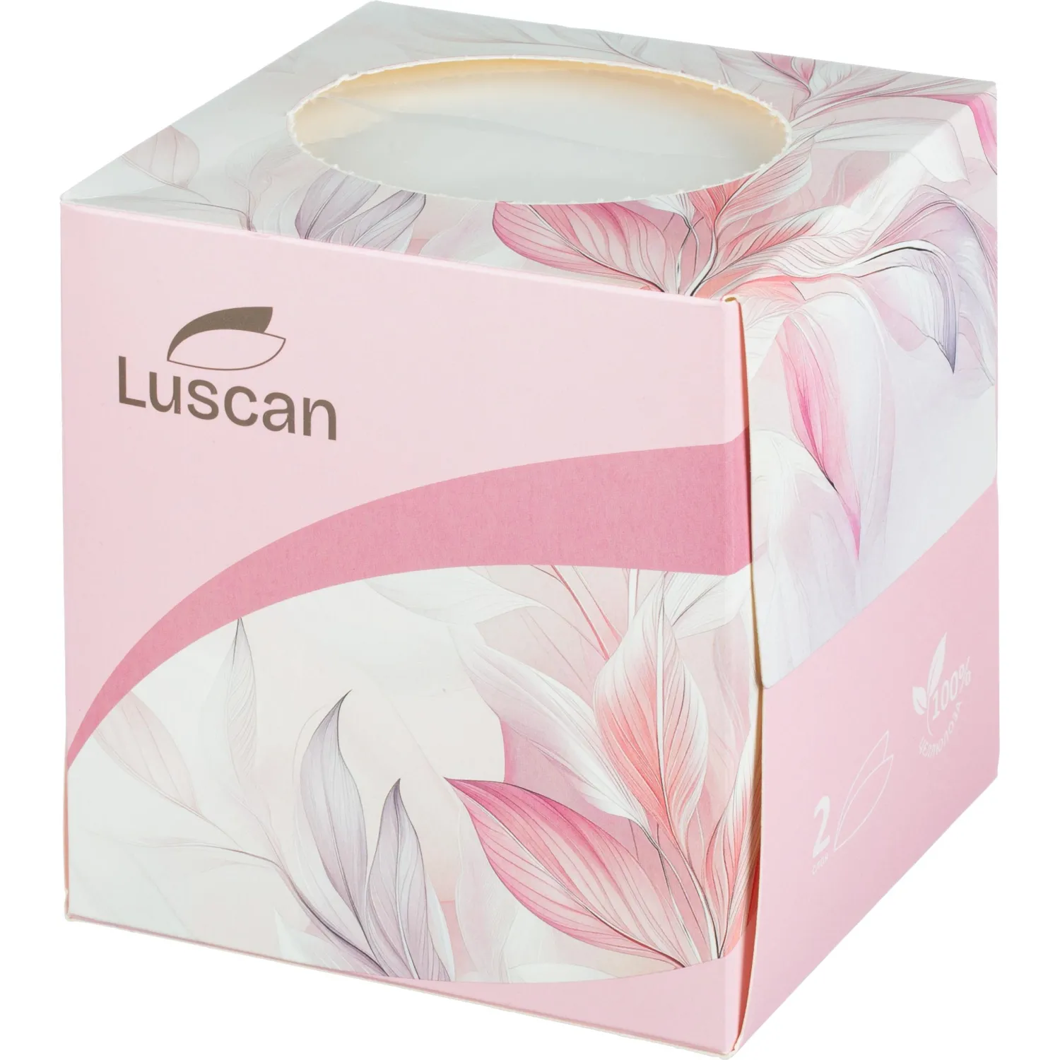 Салфетки косметические Luscan 2-слойные (90 штук в упаковке) - Image 2