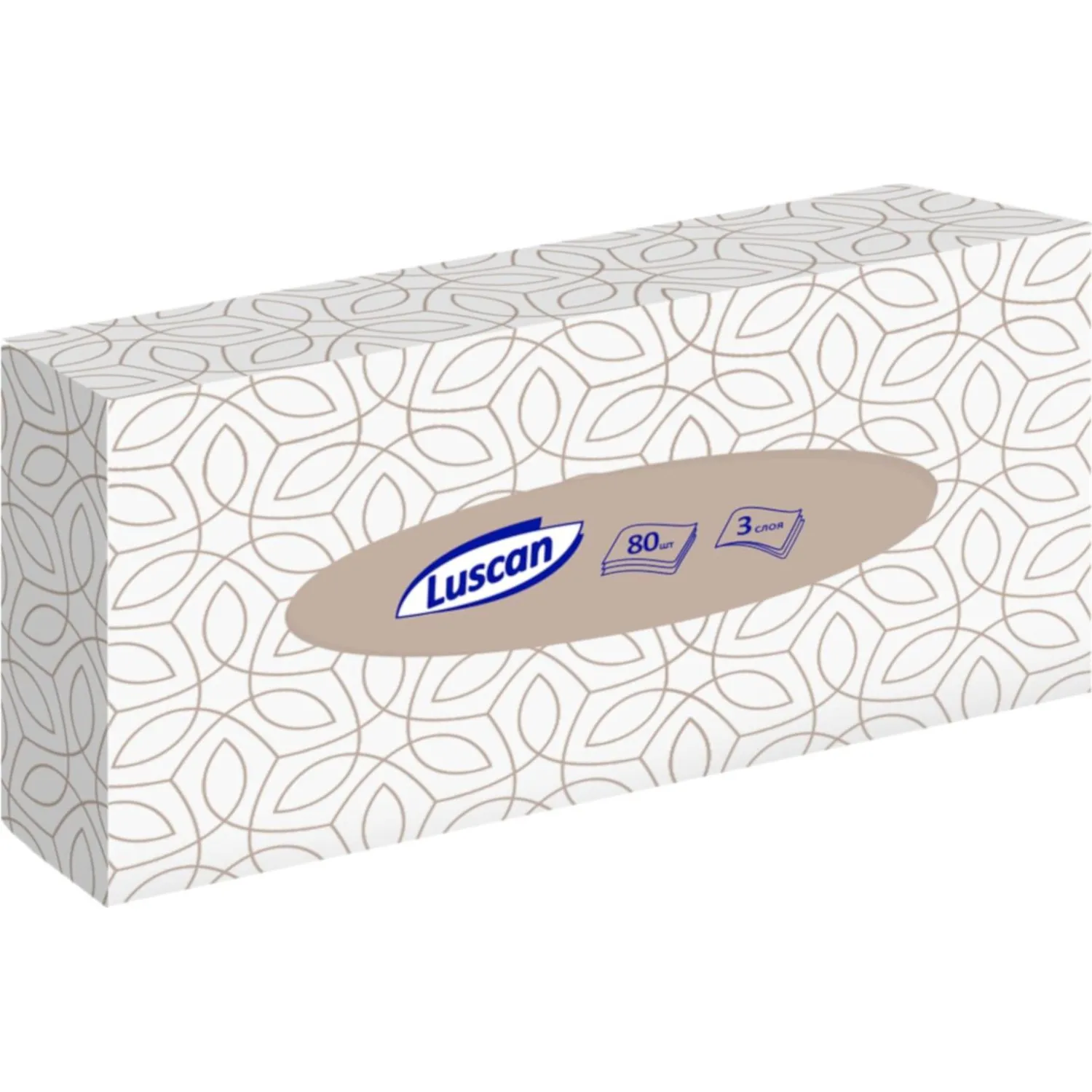 Салфетки косметические Luscan 3-слойные (80 штук в упаковке) - Image 6