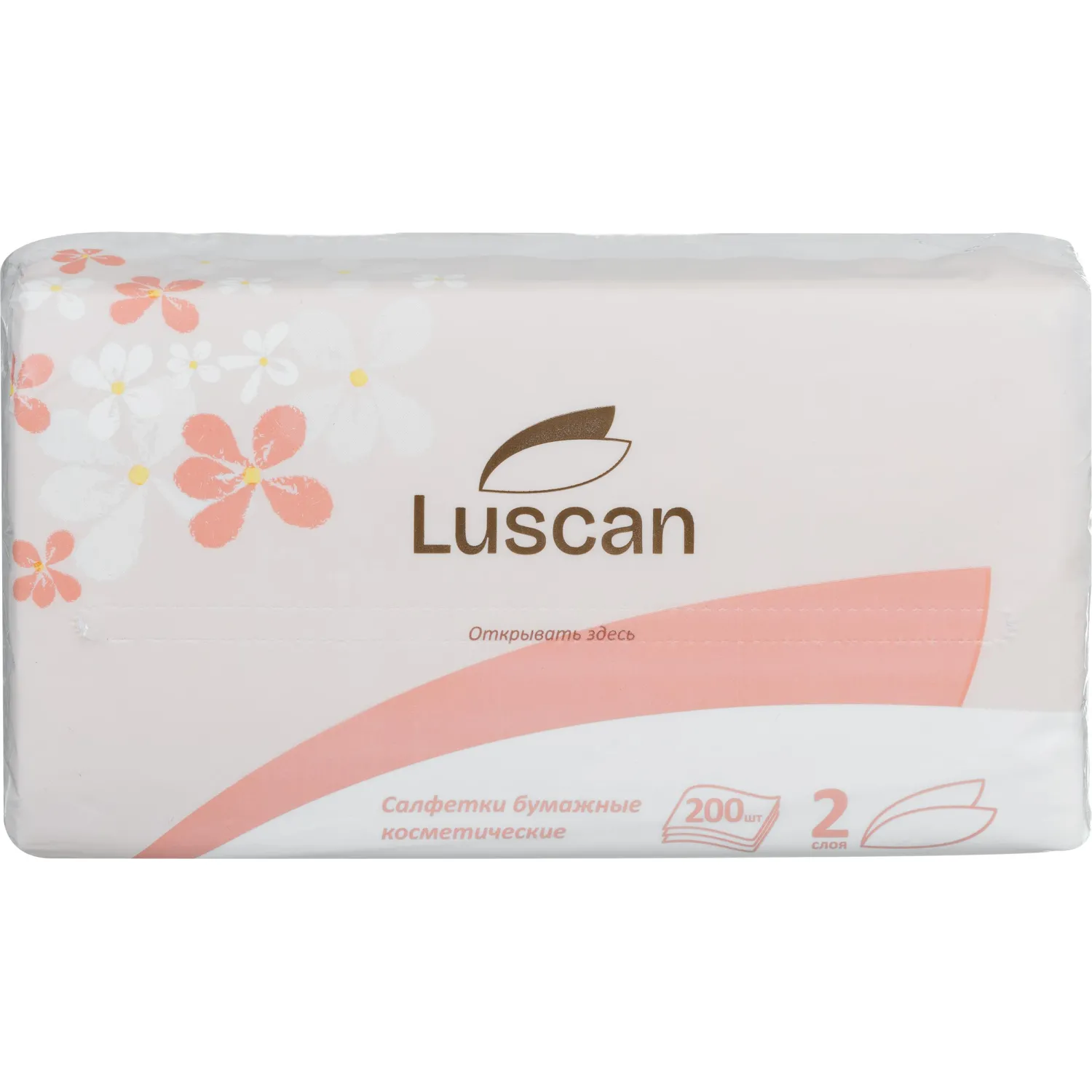 Салфетки косметические Luscan 2-слойные (200 штук в упаковке) - Image 5