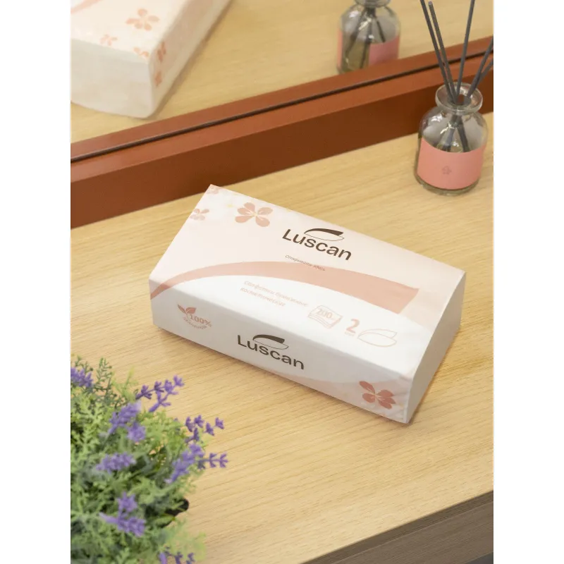 Салфетки косметические Luscan 2-слойные (200 штук в упаковке) - Image 6