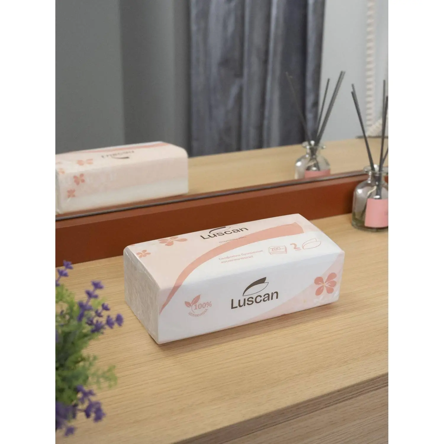 Салфетки косметические Luscan 2-слойные (200 штук в упаковке) - Image 7