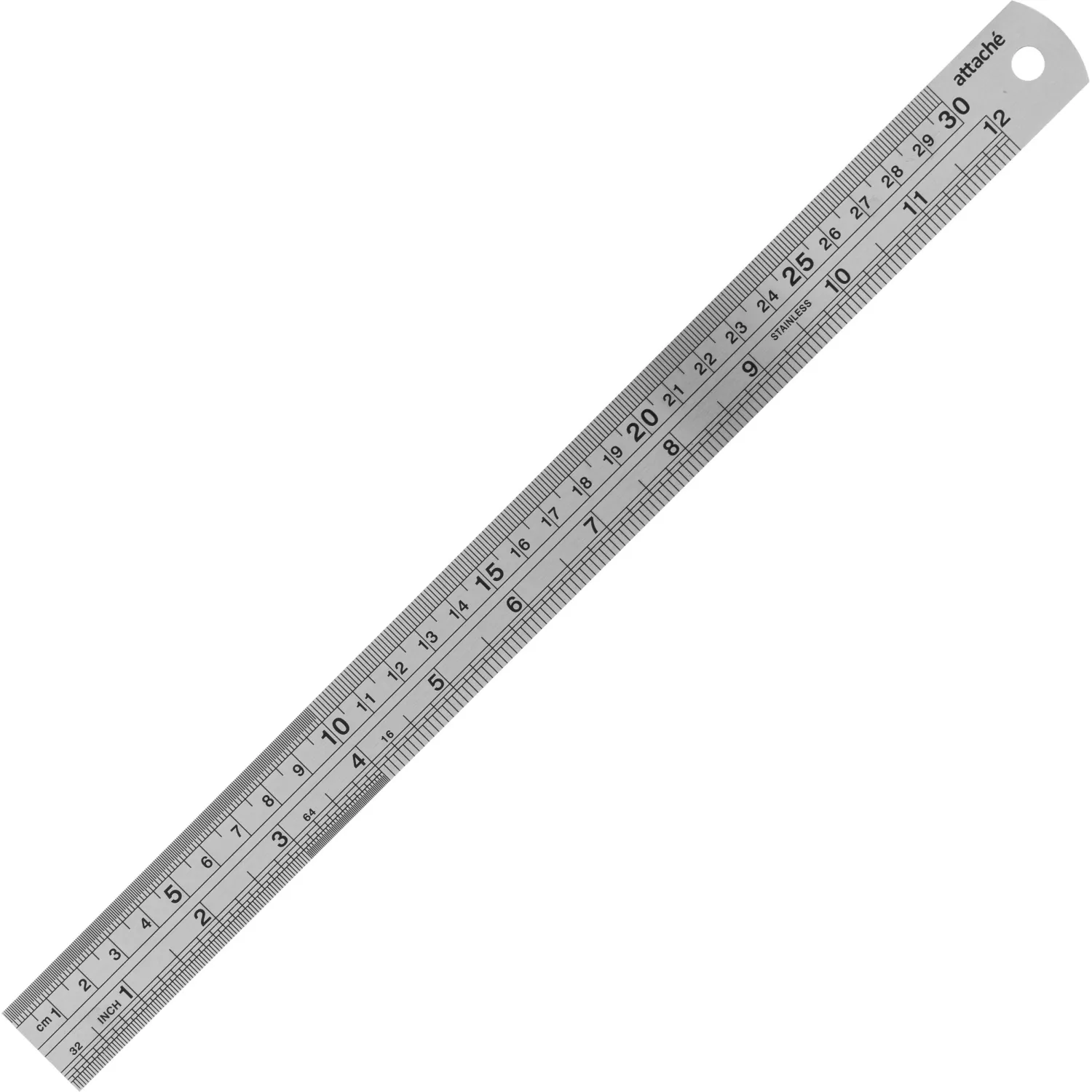Линейка Attache 30 см металлическая серебристая две шкалы - Image 2
