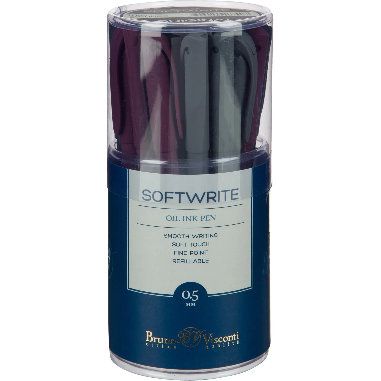 Ручка шариковая Bruno Visconti SoftWrite Original узел Premec 0.5 мм, чернила Dokumental, покрытие silk-touch - Image 10