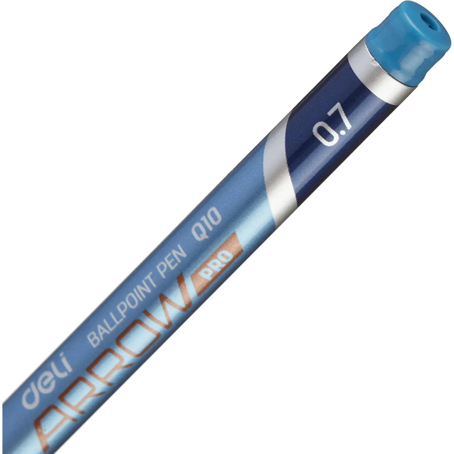 Шариковая ручка Deli Arrow синяя, тонкий штрих, мягкий захват - Image 5