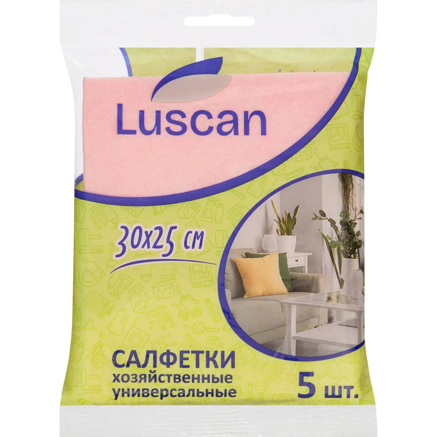 Салфетки хозяйственные вискоза 30x25 см 70 г/кв.м (5 штук в упаковке) - Image 12