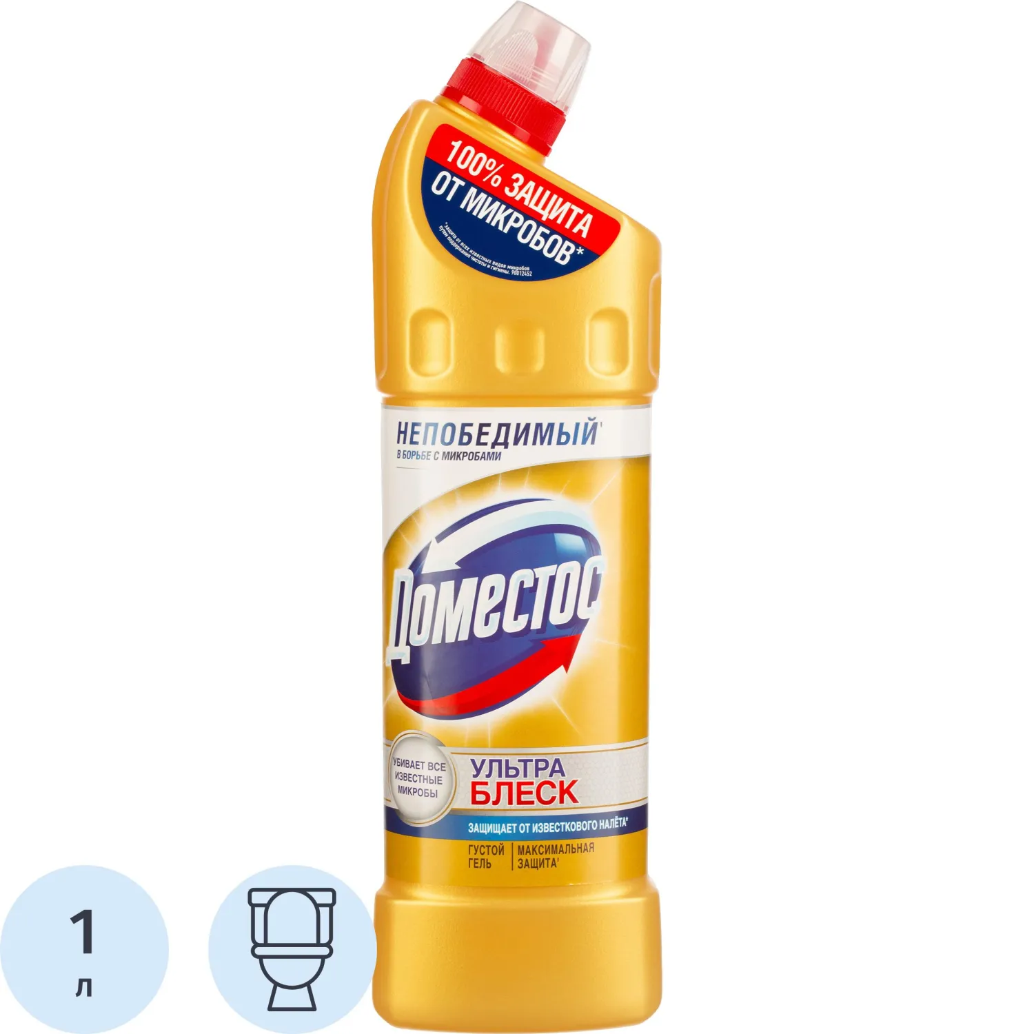 Средство для сантехники чистящее Domestos Ультра блеск 1 л для уборки туалета