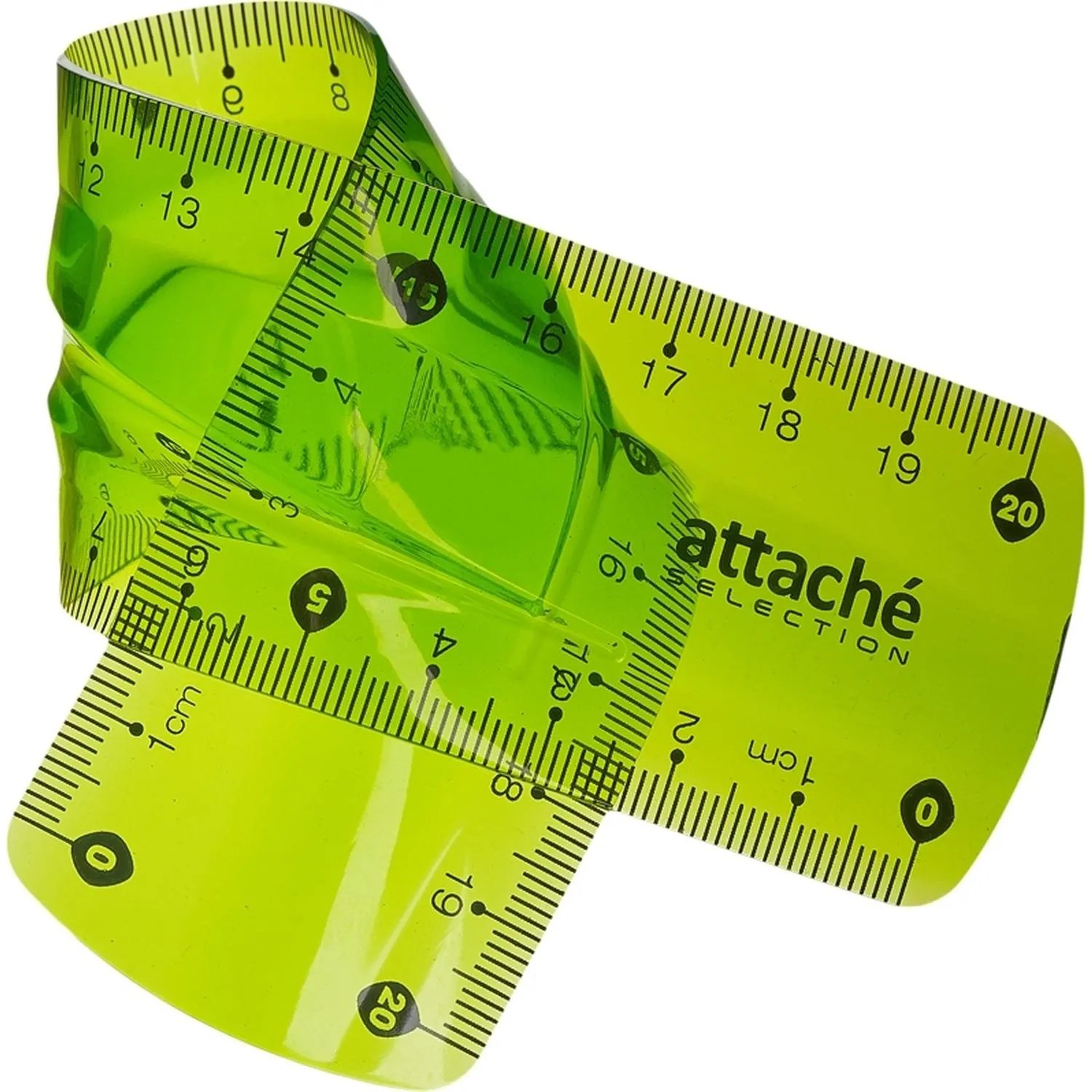 Линейка Attache Selection Flexible 20 см пластиковая зеленая прозрачная - Image 4