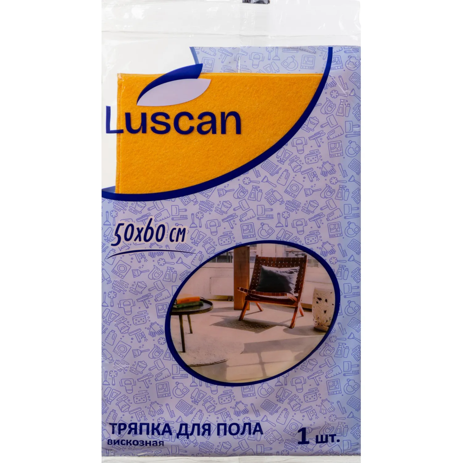 Тряпка для пола 50x60 см вискоза 120 г/кв.м оранжевая - Image 5