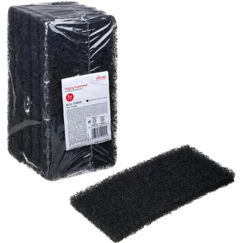 ПАД ручной Vileda Professional Супер-пад абразивный жёсткий 26x12 см чёрный (5 штук в упаковке)