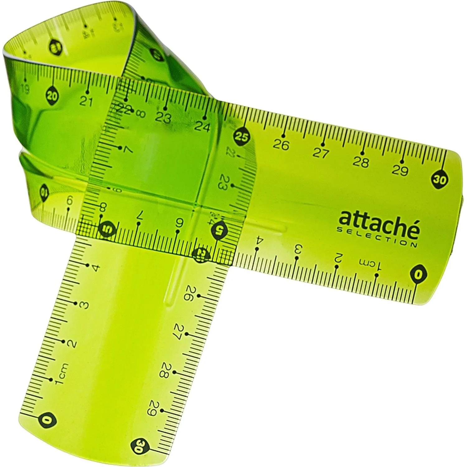 Линейка Attache Selection Flexible 30 см пластиковая зеленая прозрачная - Image 4