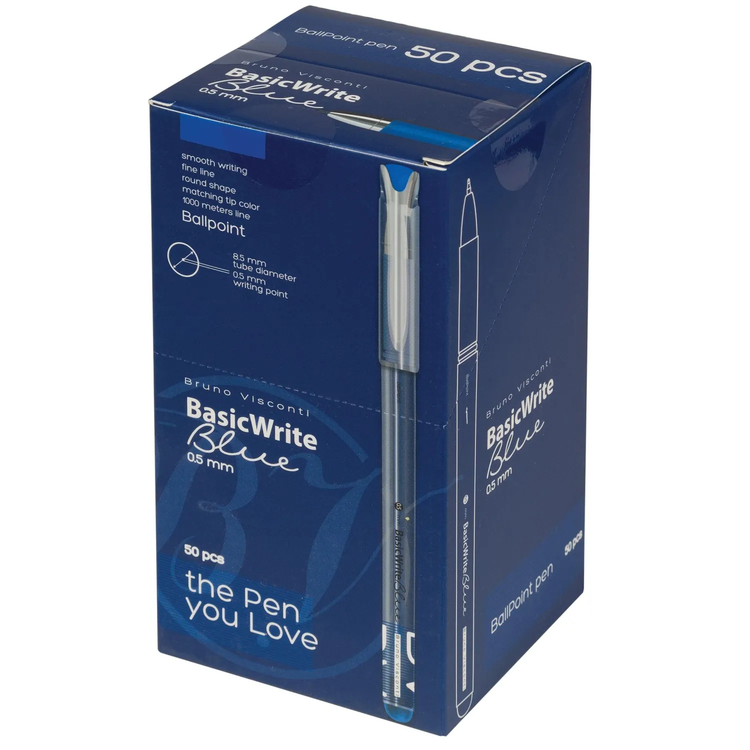 легкая прозрачная ручка BasicWrite Premec 0.5 мм чернила Dokumental - Image 4