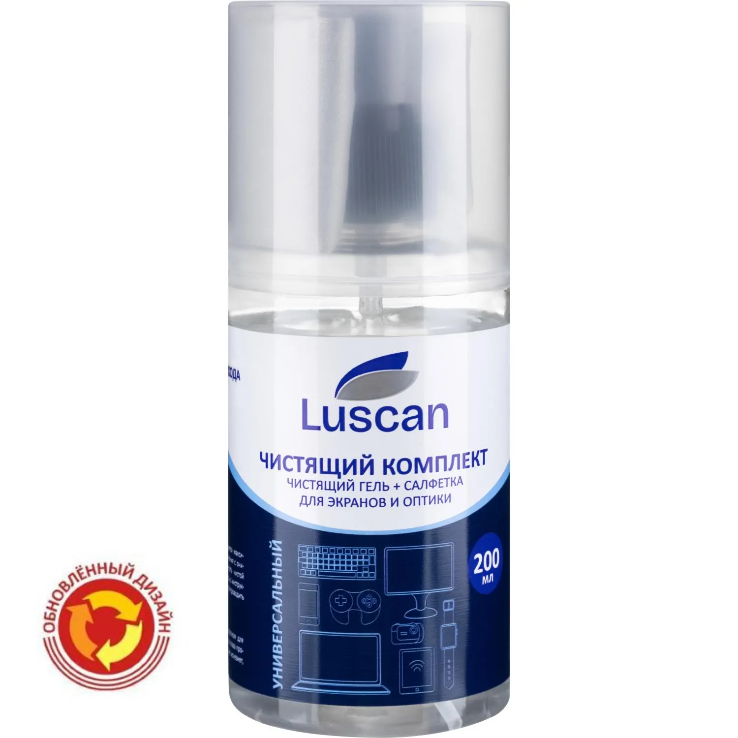 Гель для чистки мониторов и оптики Luscan (200 мл + салфетка из микрофибры)
