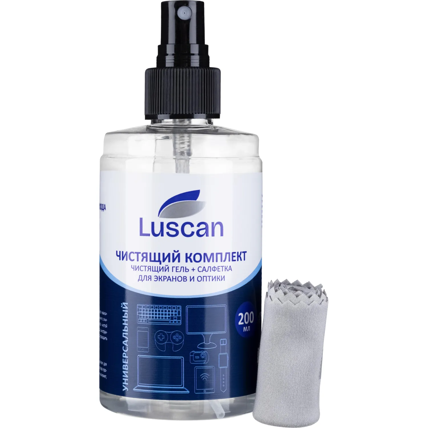 Гель для чистки мониторов и оптики Luscan (200 мл + салфетка из микрофибры) - Image 4