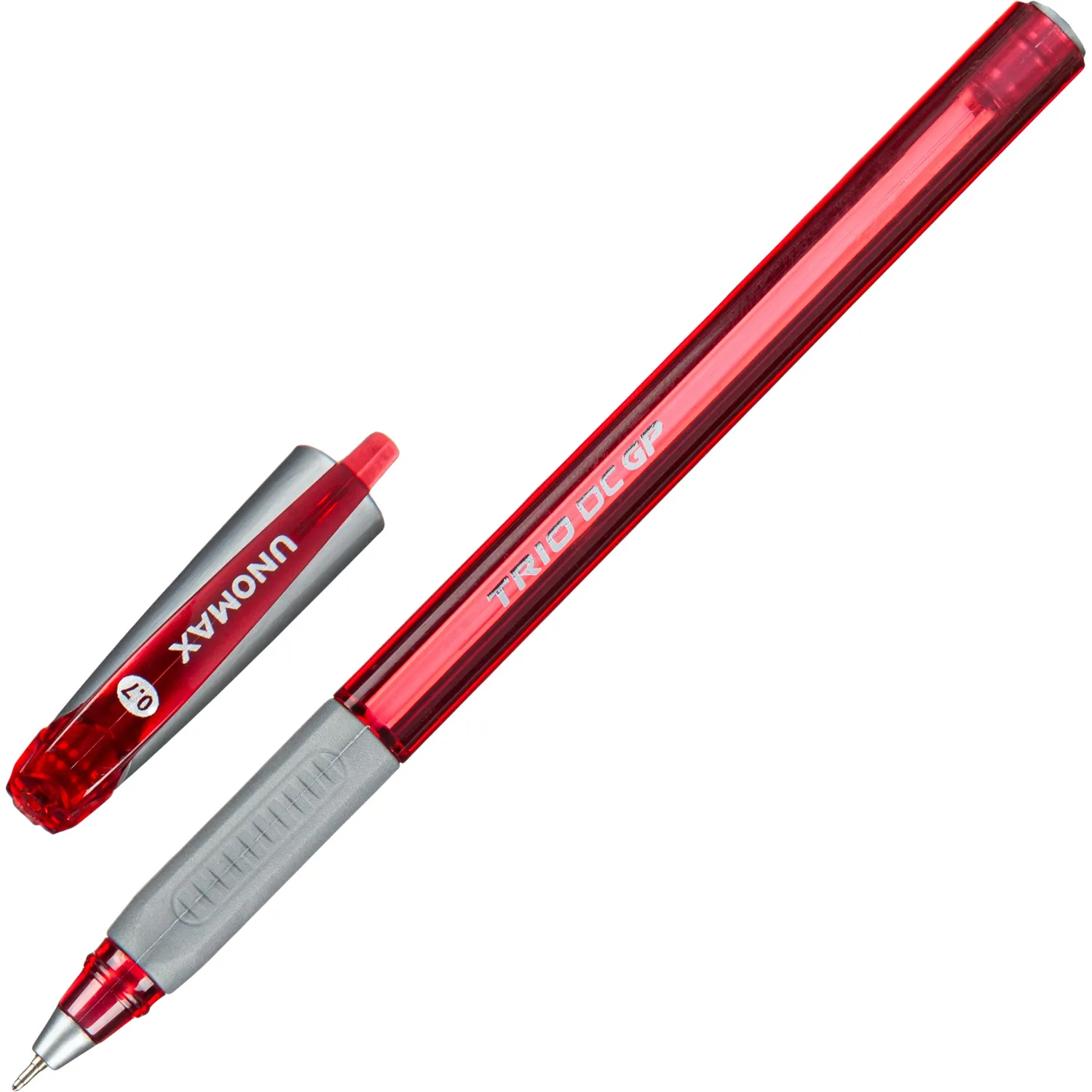 Ручка шариковая Unomax Trio DC GP красная 0,7/0,5 мм Visco Fluid Ink Santoprin