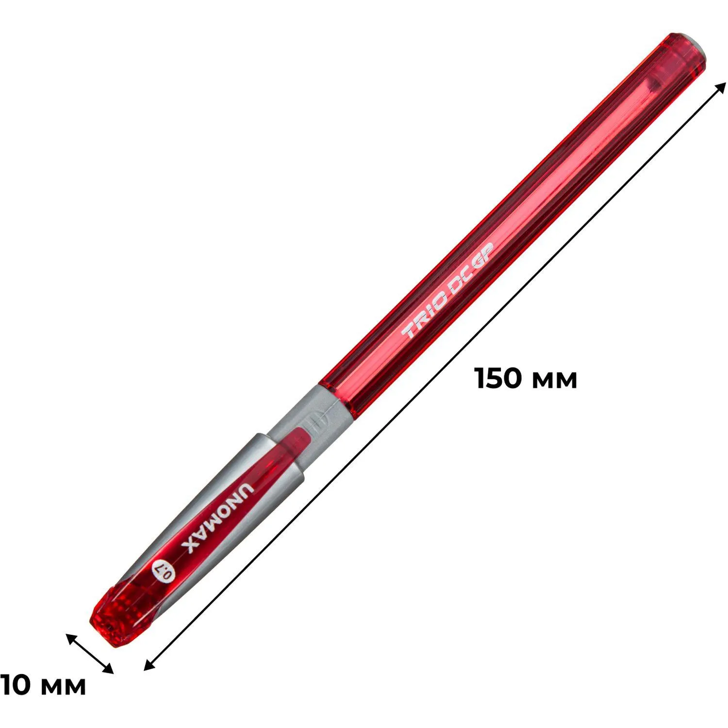 Ручка шариковая Unomax Trio DC GP красная 0,7/0,5 мм Visco Fluid Ink Santoprin - Image 6