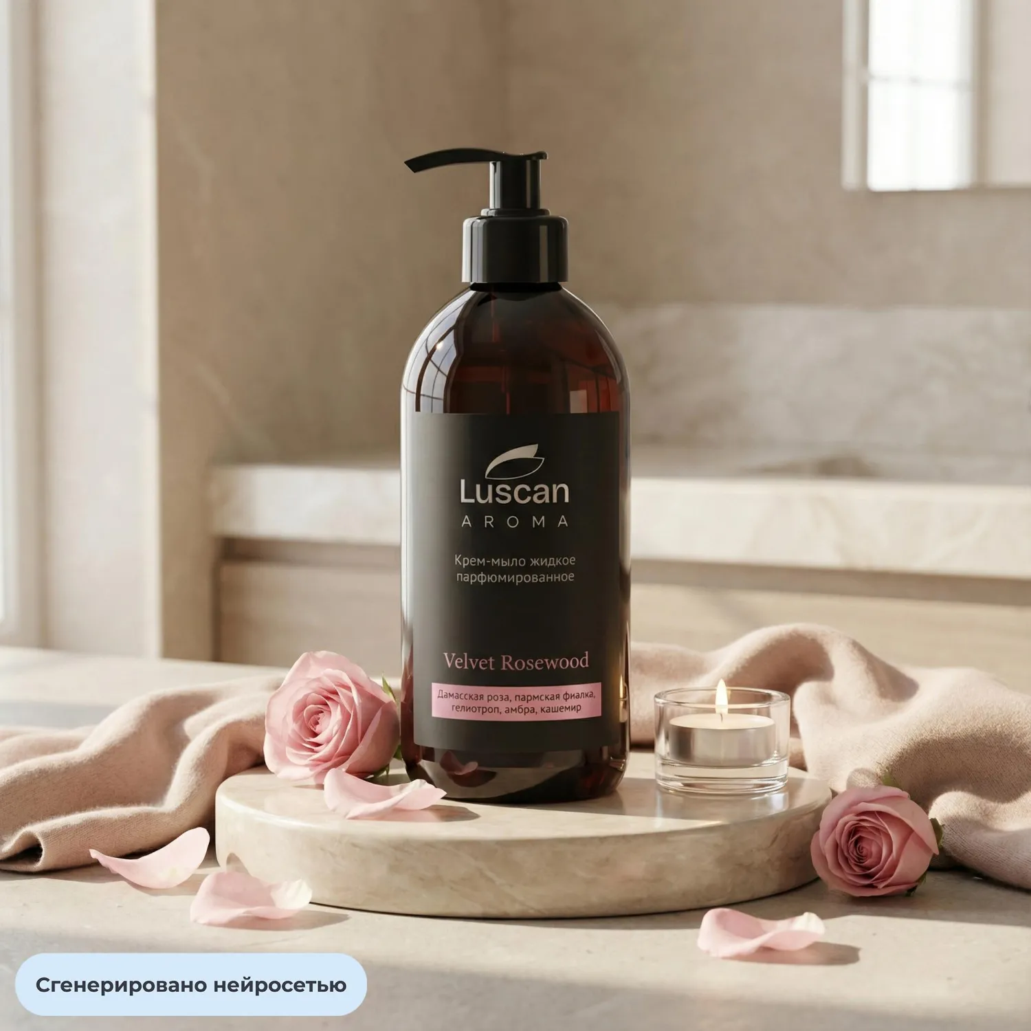 Крем-мыло Luscan Aroma Velvet rosewood 450 мл - Image 5