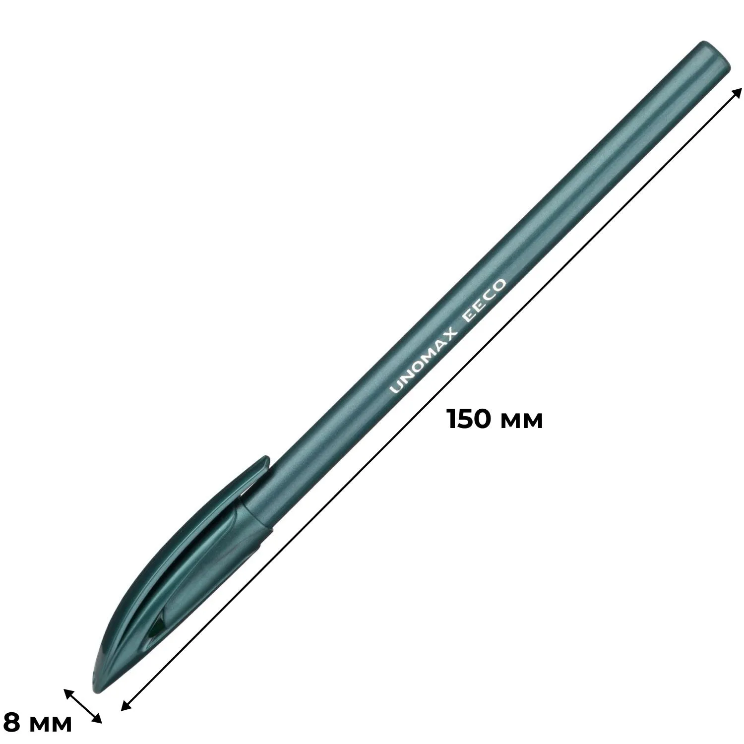 Шариковая ручка Unomax Eeco зелёная 0.5 мм Visco Fluid Ink, одноразовая - Image 6