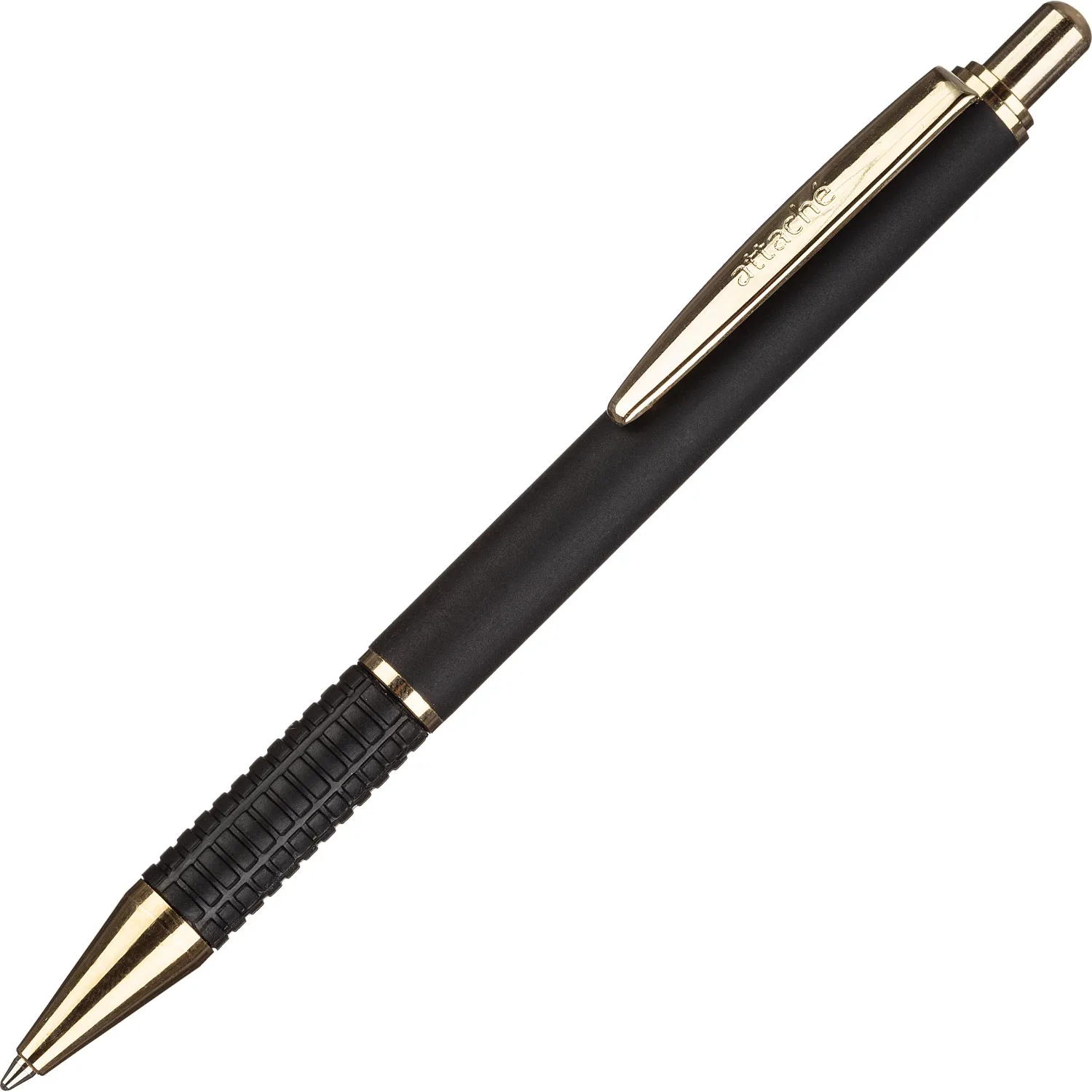 Шариковая ручка Attache G08BL автоматическая, золотой декор, синий стержень - Image 2