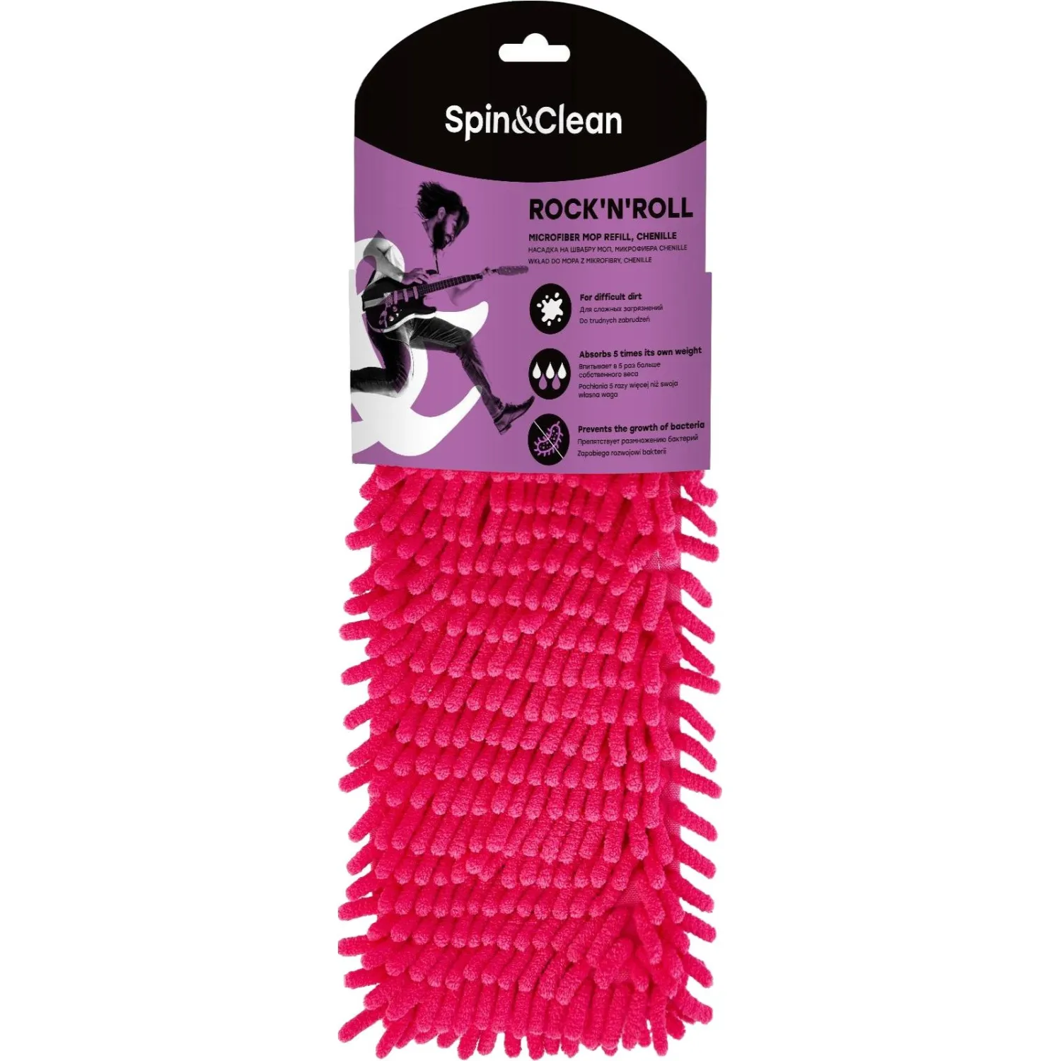 Насадка МОП для швабры-флаундера (плоской) Rock'n'Roll Chenille микрофибра 40x11 см - Image 6