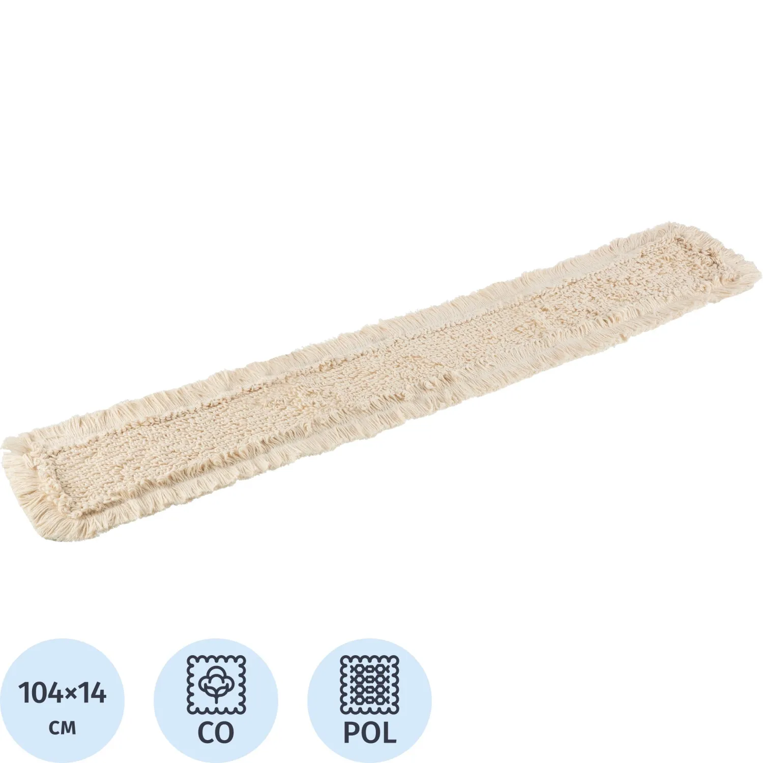 Насадка МОП для швабры-флаундера (плоской) хлопок/полиэстер 104x14 см бежевый