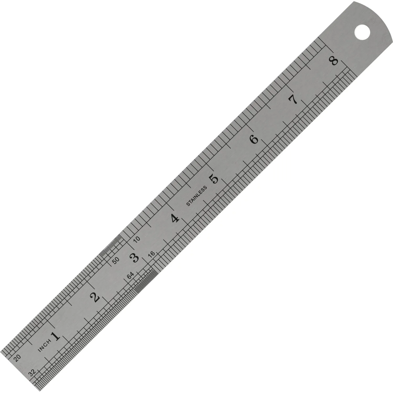 Линейка Attache 20 см металлическая серебристая две шкалы - Image 2