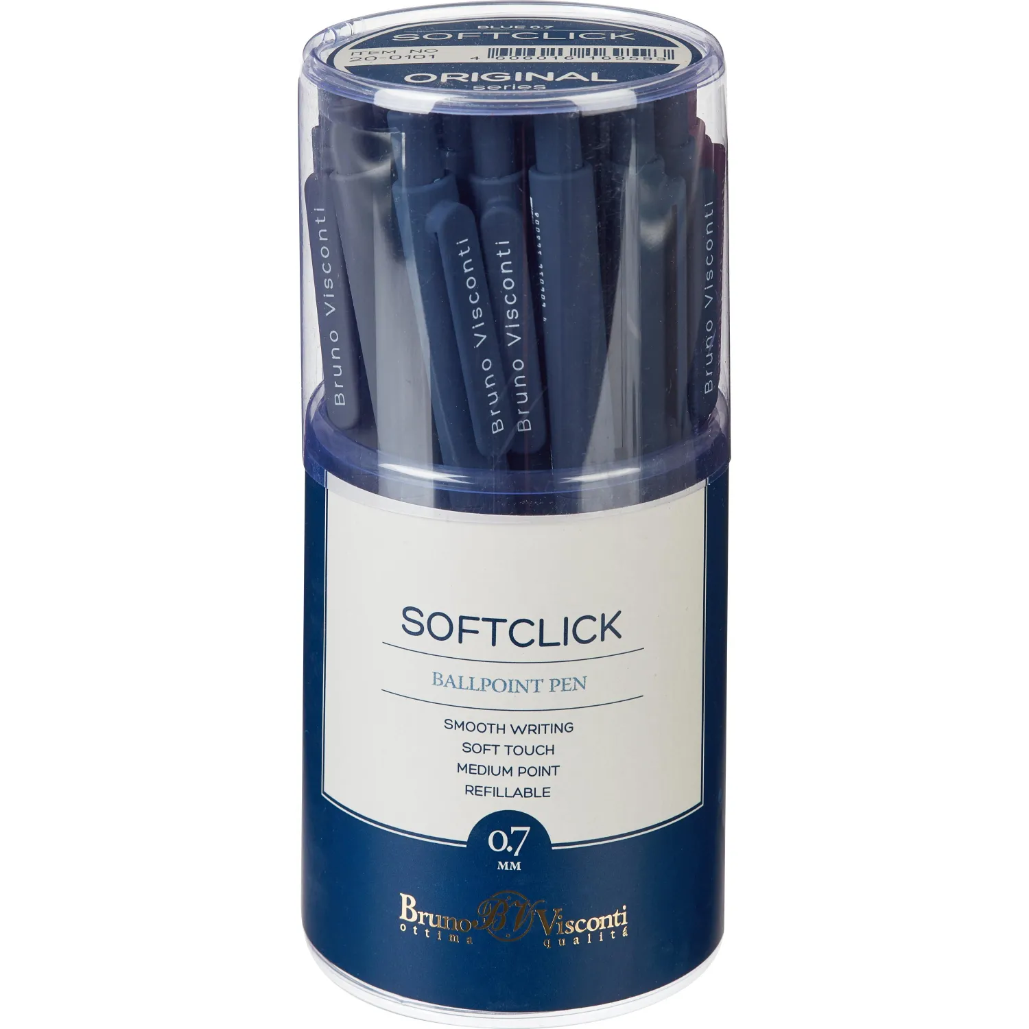 авторучки SoftClick Original классические с клипом, синий стержень Premec 0.7 мм, автомат - Image 11