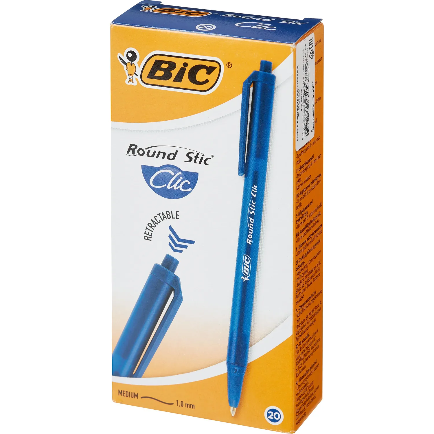 автоматическая шариковая ручка Bic Round Stic Clic 1 мм мягкая подача, выдвижной механизм - Image 5
