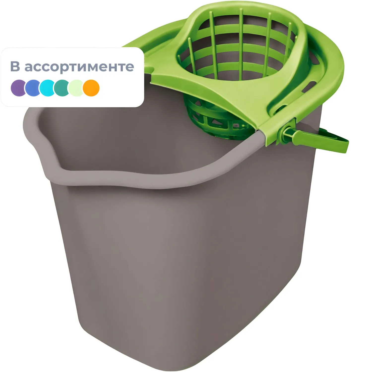 Ведро с отжимом 10 л пластик (сливной носик)