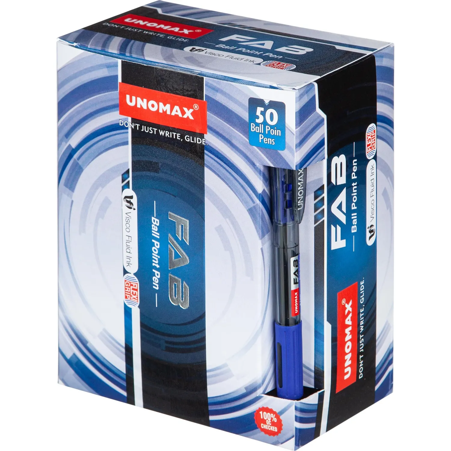 Автоматическая ручка Unomax (бывш. UniMax Fab GP), синий, масляные чернила, прозрачная гильза - Image 5