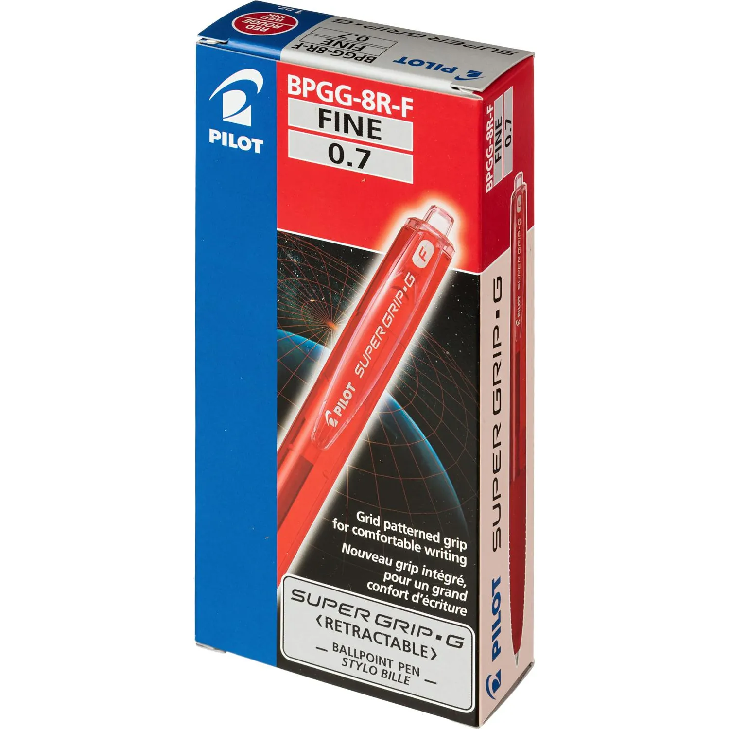 Ручка шариковая BPGG-8R Super Grip G 0.7 мм (упор резина, прозрачный корпус, автомат) - Image 5