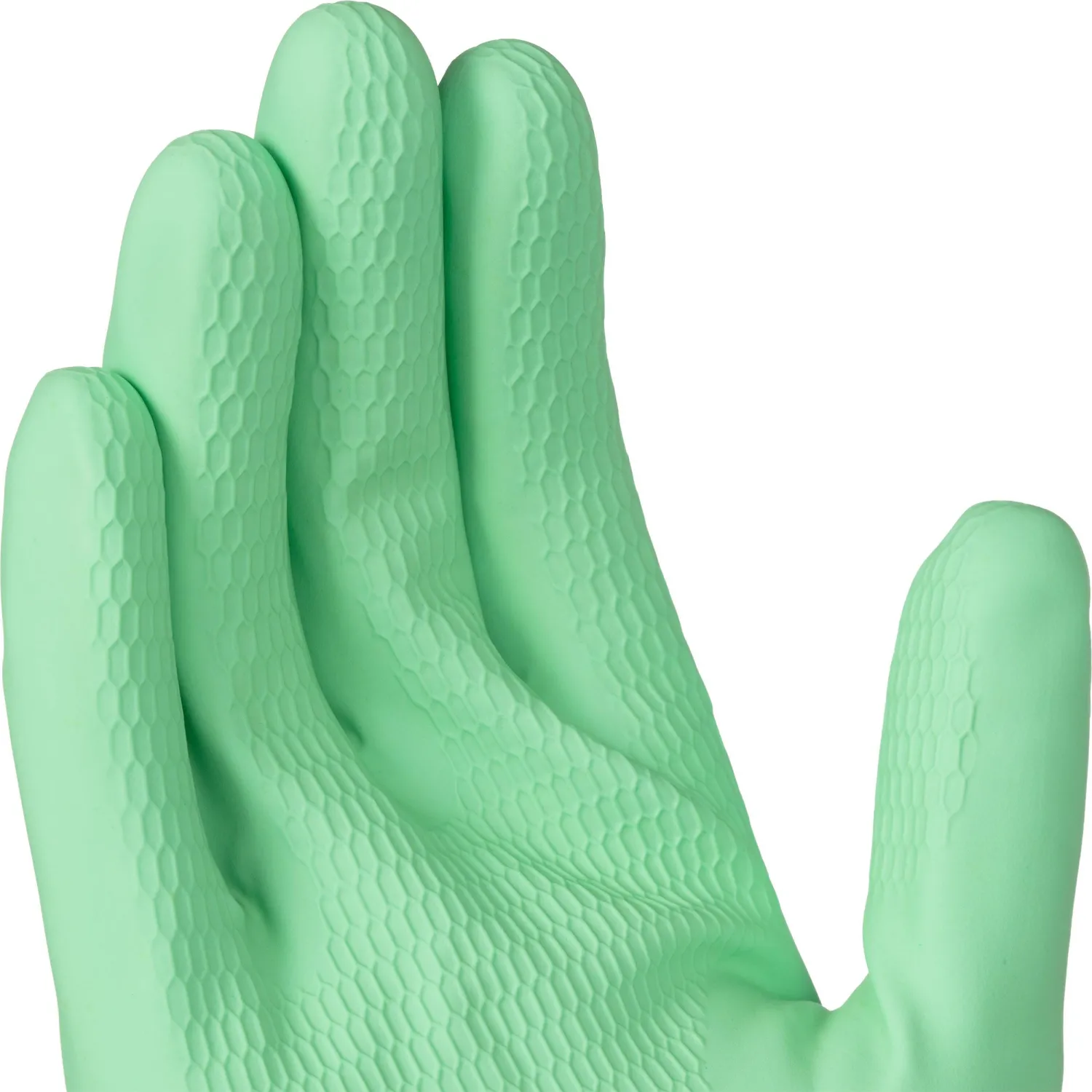 Перчатки латексные Vileda Professional MultiPurpose с хлопковым напылением зеленые (размер 7.5-8, М, 174363) - Image 2