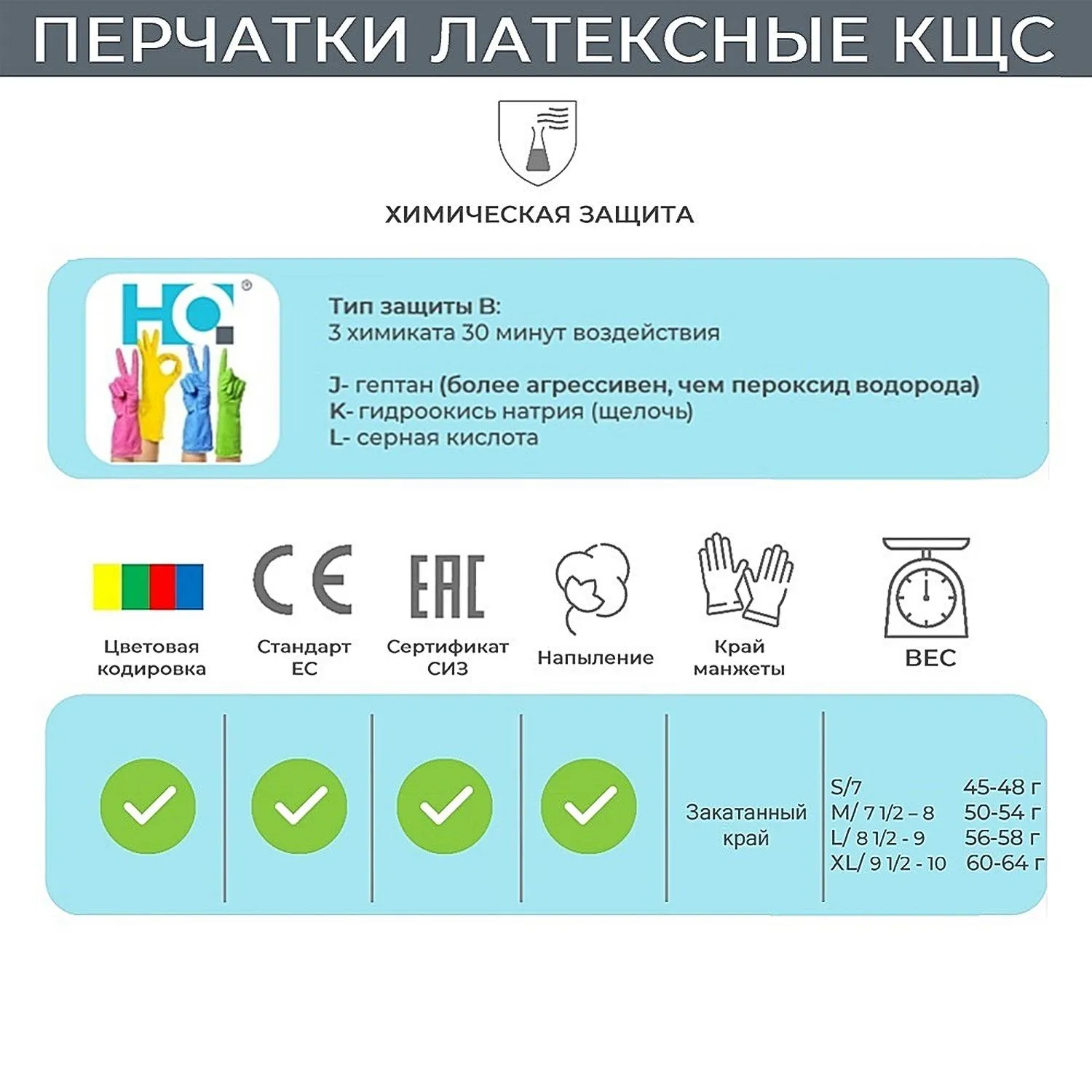 Перчатки КЩС латексные Hq Profiline с хлопковым напылением желтые (размер 10, XL, 73590/77767) - Image 3