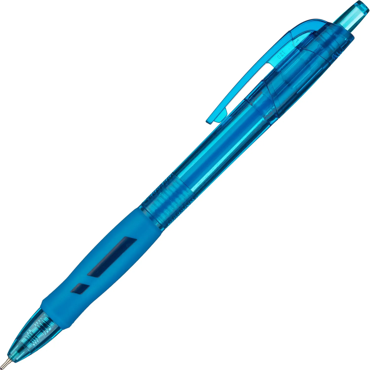 Синяя ручка автоматическая Deli Arrix шариковая 0.7 мм, мягкая подушка, экономные чернила