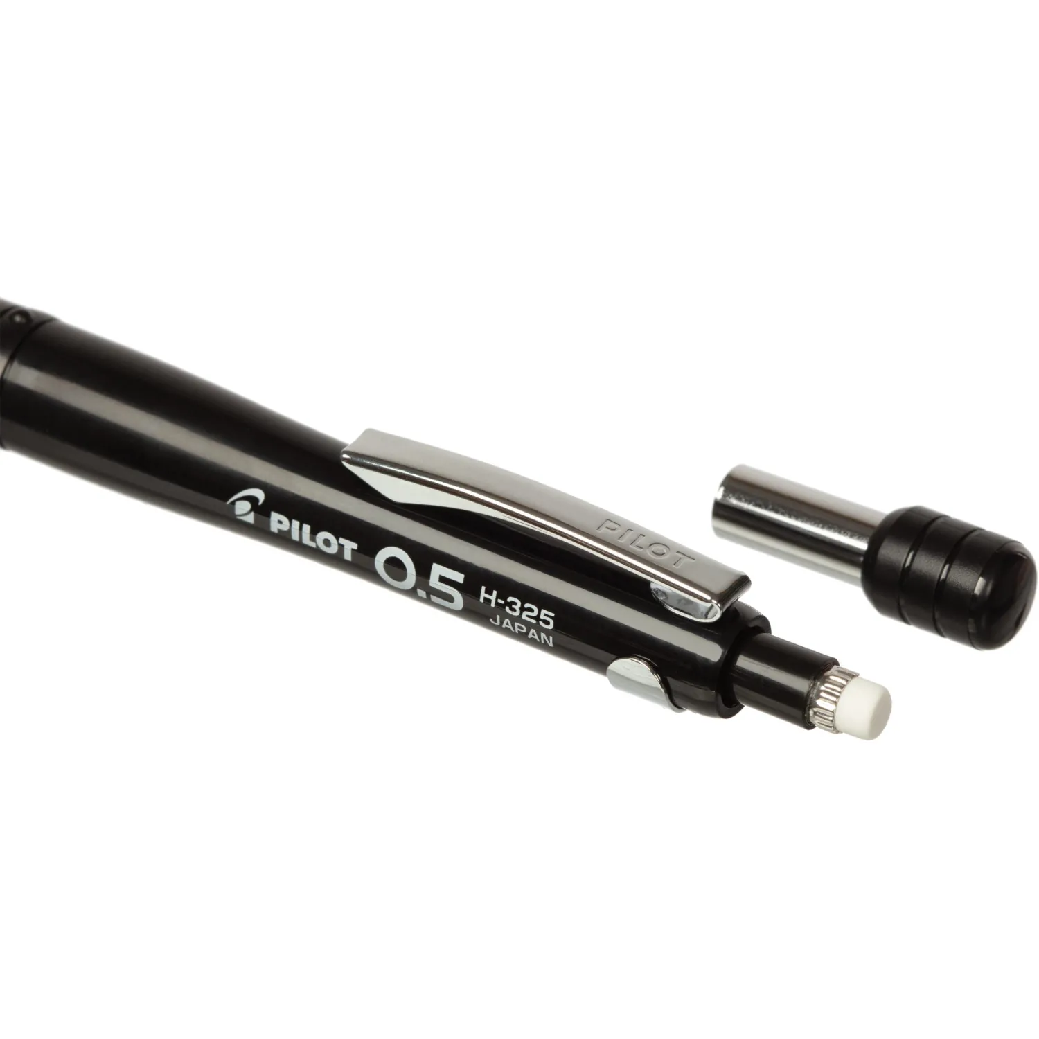 Карандаш механический чёрный Pilot H-325 0.5 с ластиком - Image 5