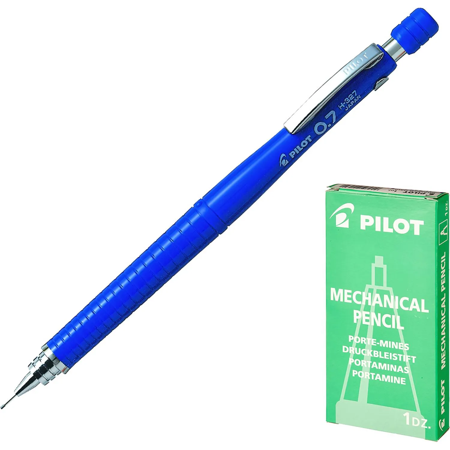 Карандаш механический синий Pilot H-327 0.7 мм с ластиком - Image 4