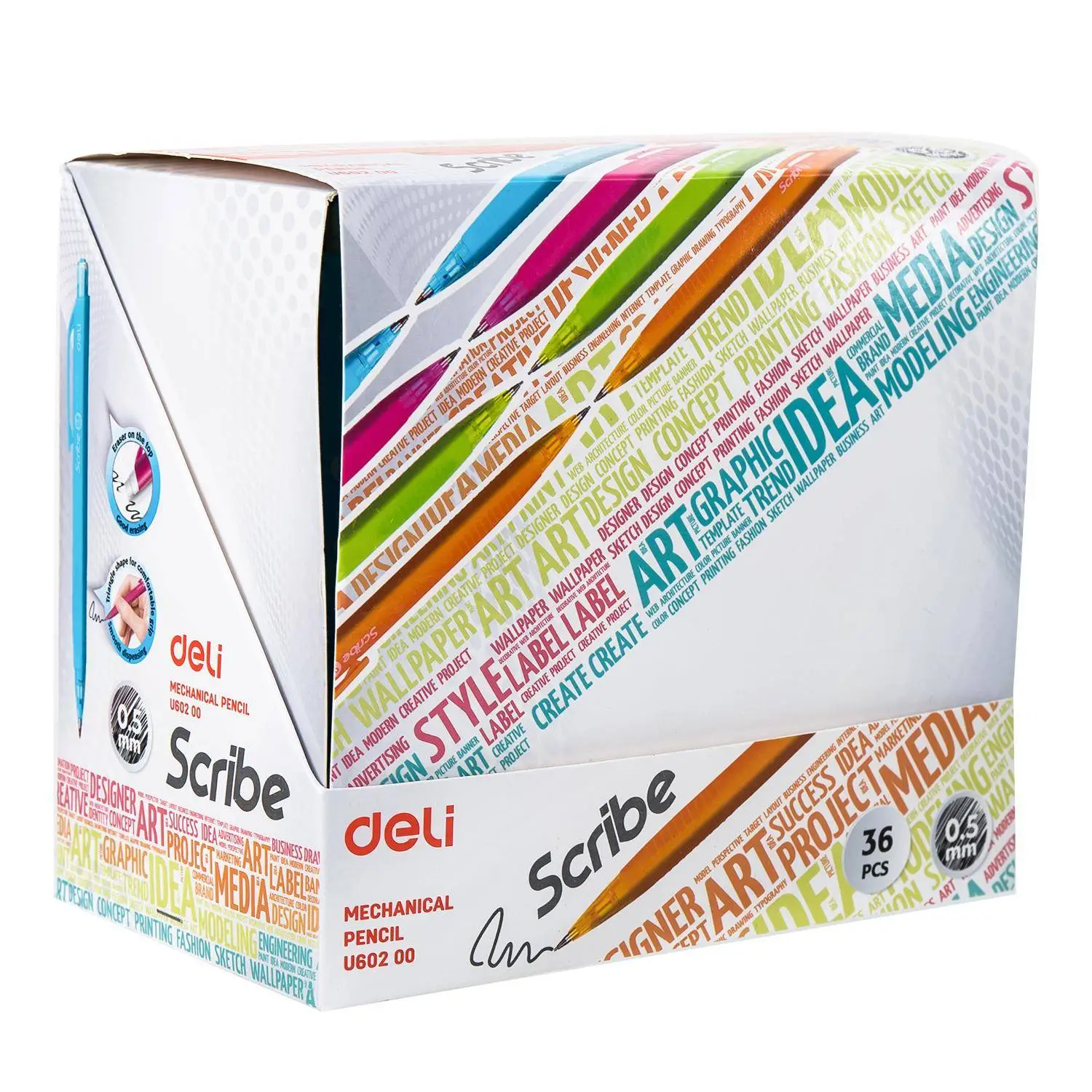 Карандаш механический Deli Scribe 0.5 мм с ластиком - Image 10