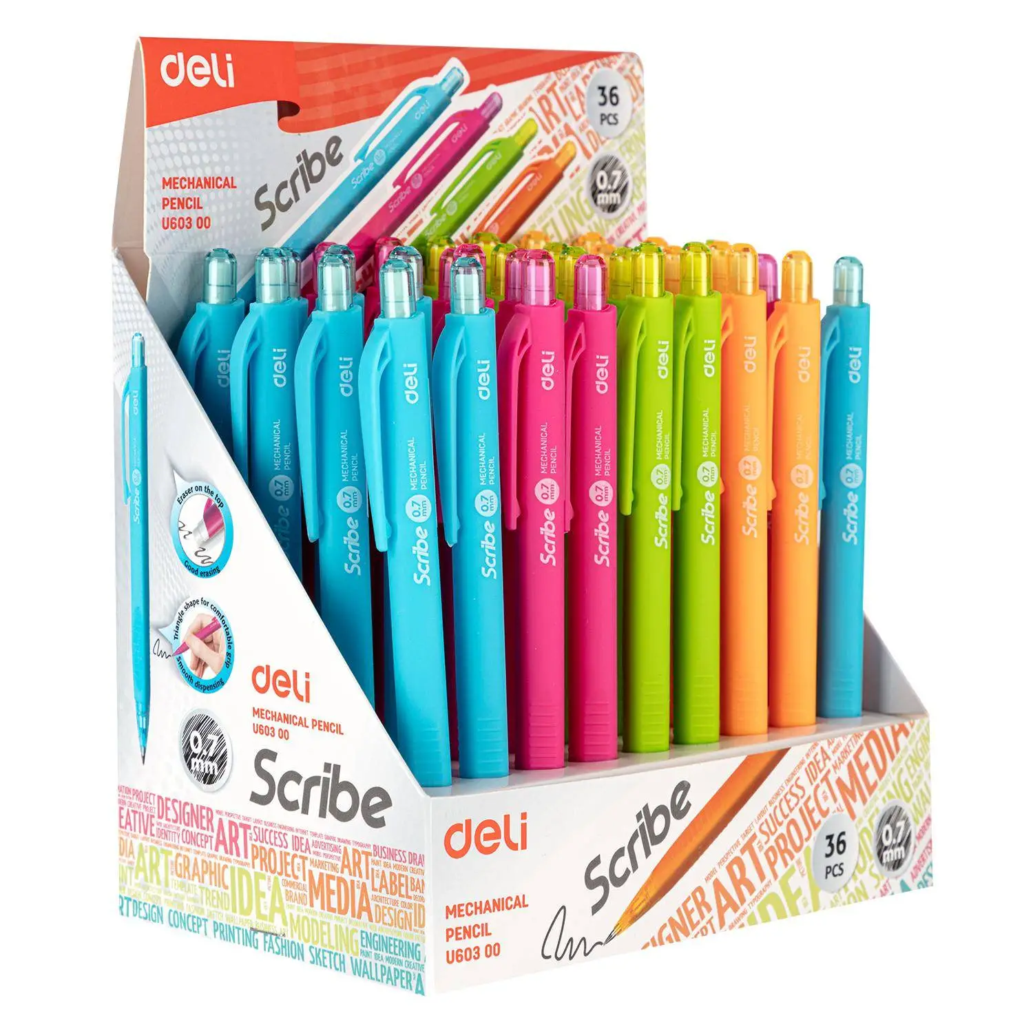 Карандаш механический Deli Scribe 0.7 мм с ластиком - Image 8