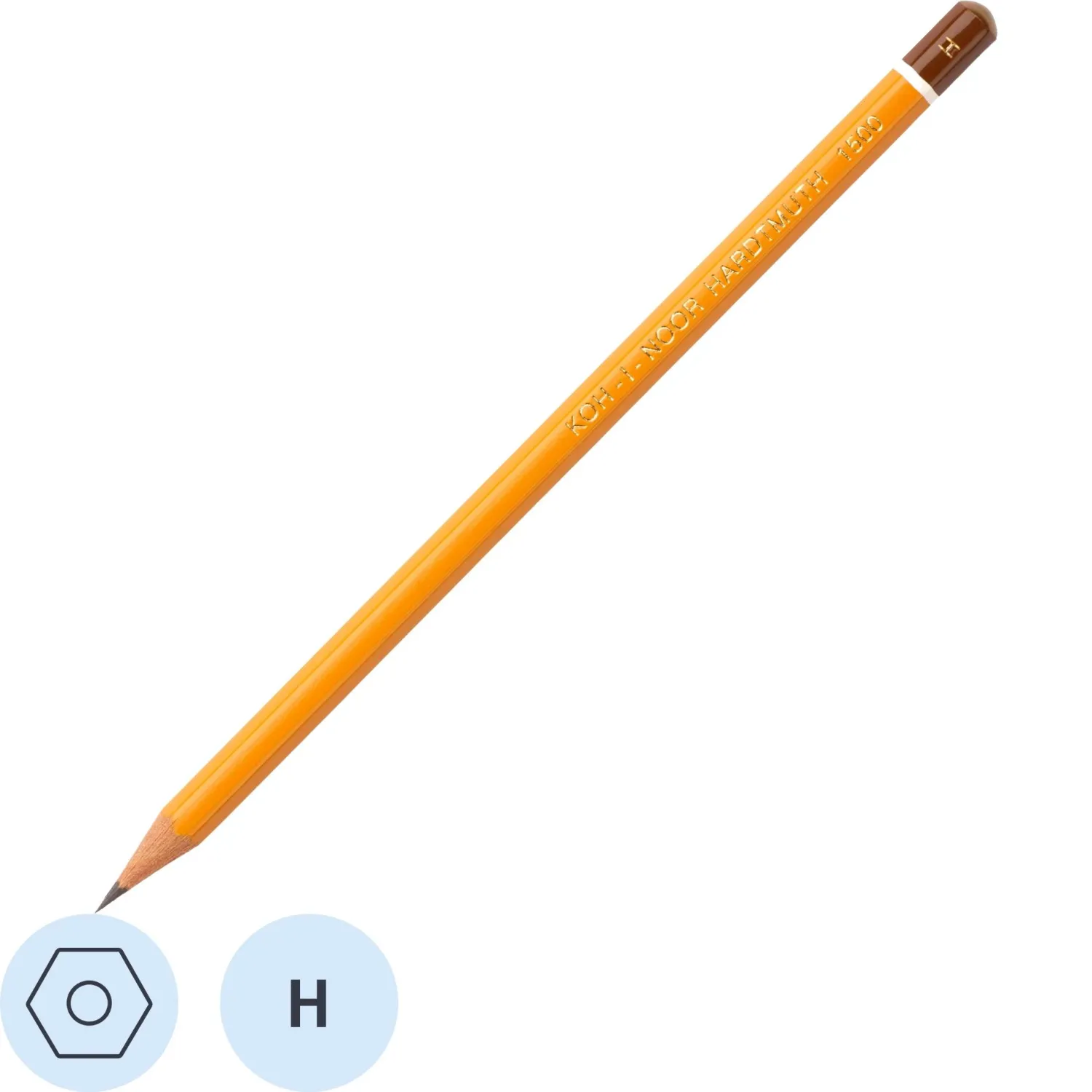 Карандаш чернографитный H Koh-i-Noor 1500 заточённый шестигранный