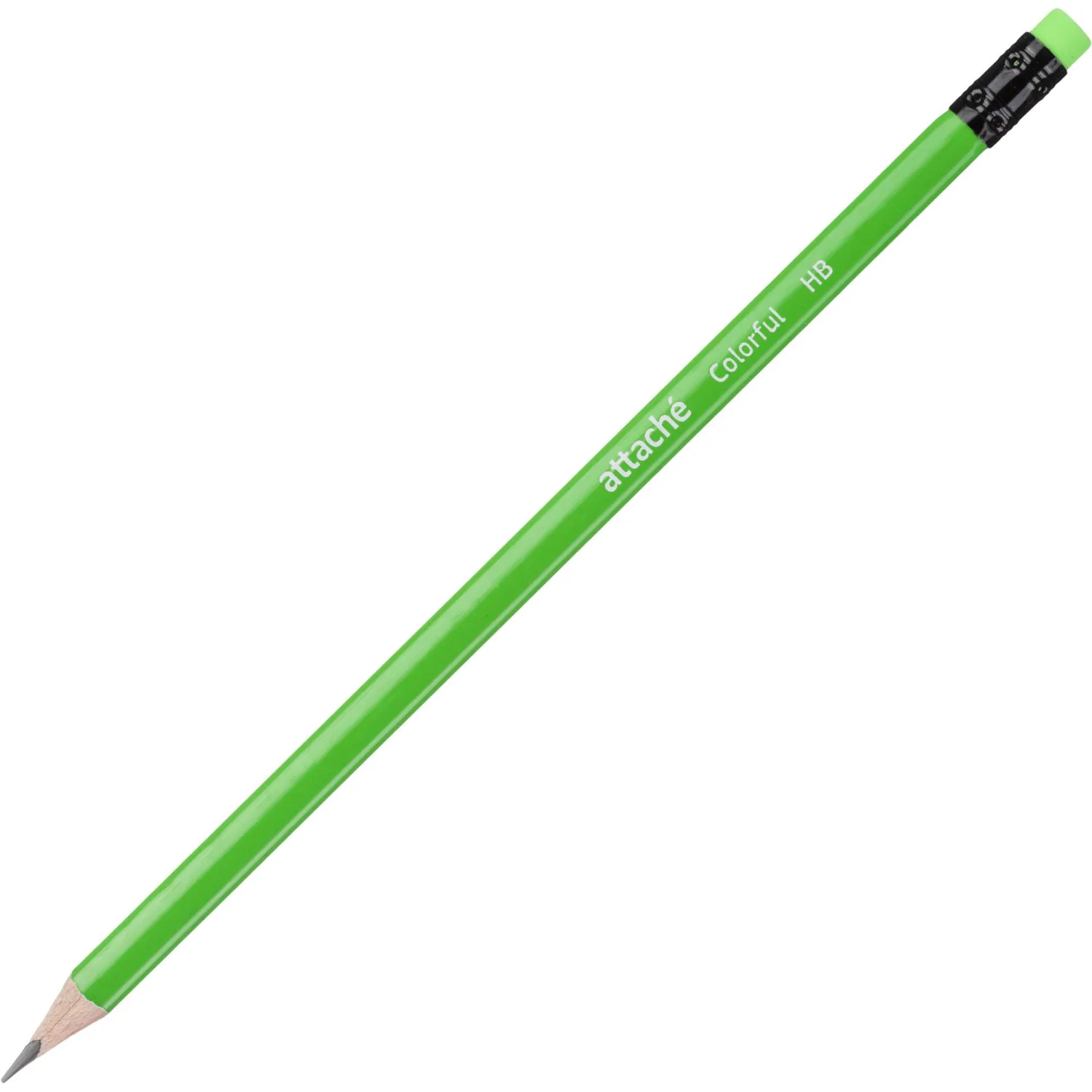 Карандаш чернографитный НВ с ластиком Attache Colorful заточённый трёхгранный - Image 4