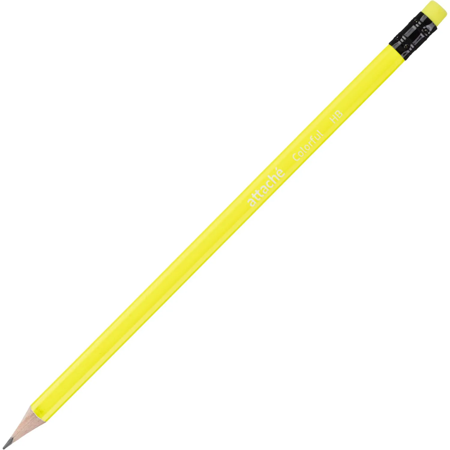 Карандаш чернографитный НВ с ластиком Attache Colorful заточённый трёхгранный - Image 5