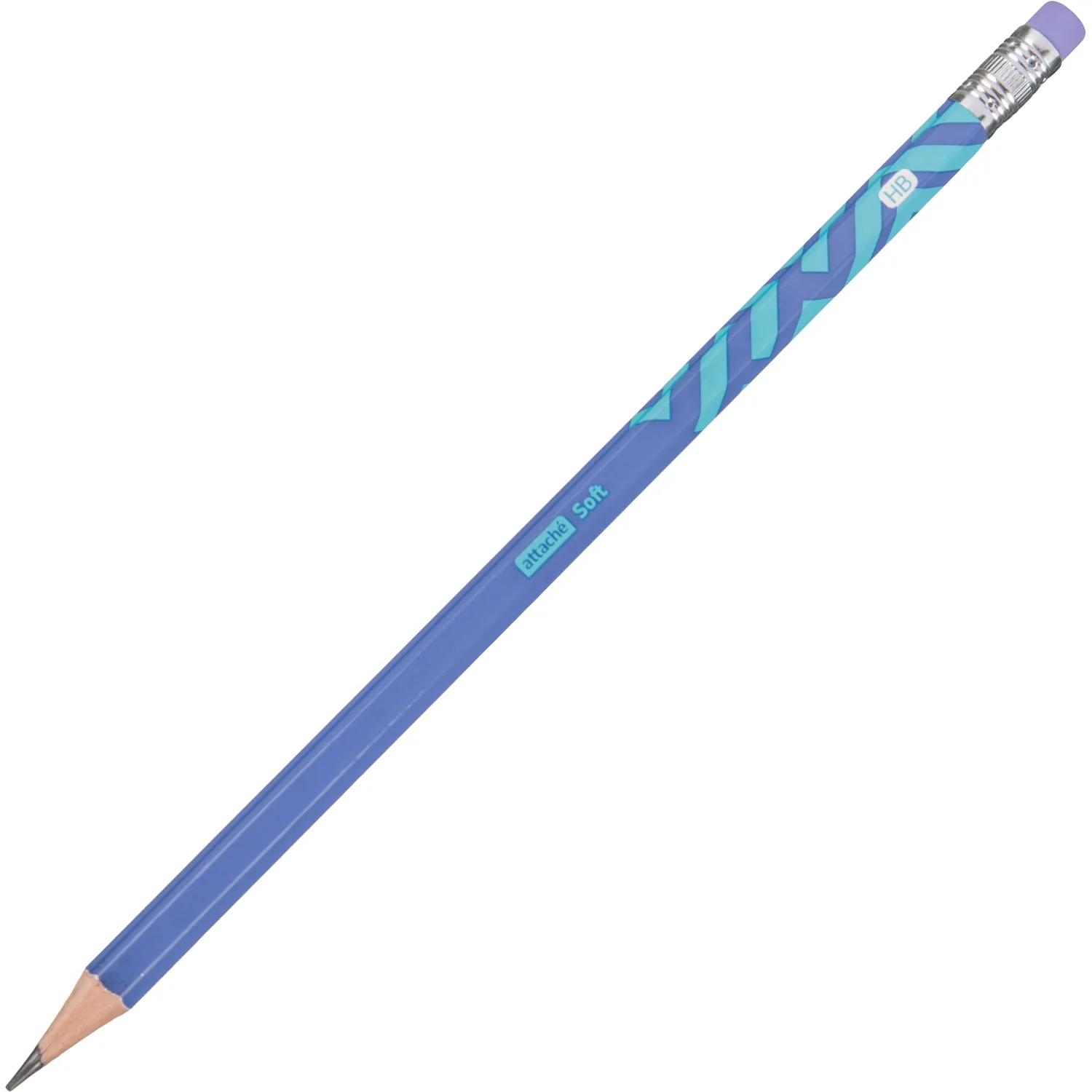 Карандаш чернографитный HB Attache Soft с ластиком заточённый шестигранный - Image 2