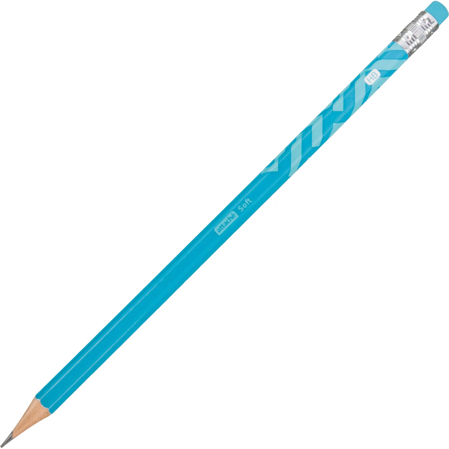 Карандаш чернографитный HB Attache Soft с ластиком заточённый шестигранный - Image 4