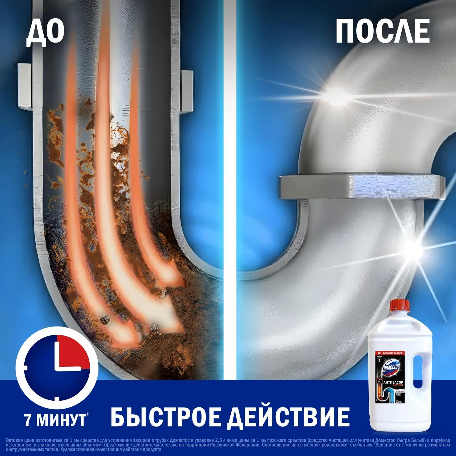 Средство для прочистки труб Антизасор гель 2.5 л - Image 4