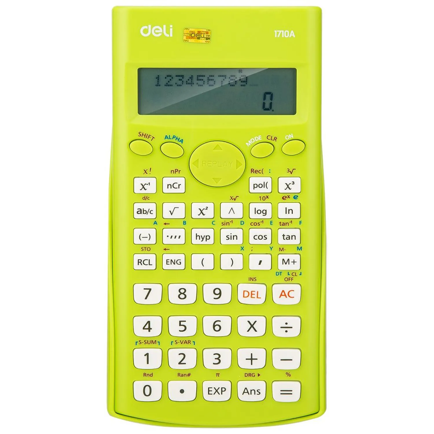 Калькулятор научный Deli E1710A 10+2-разрядный 240 функций 162x84x19 мм (зелёный, подходит для ЕГЭ)