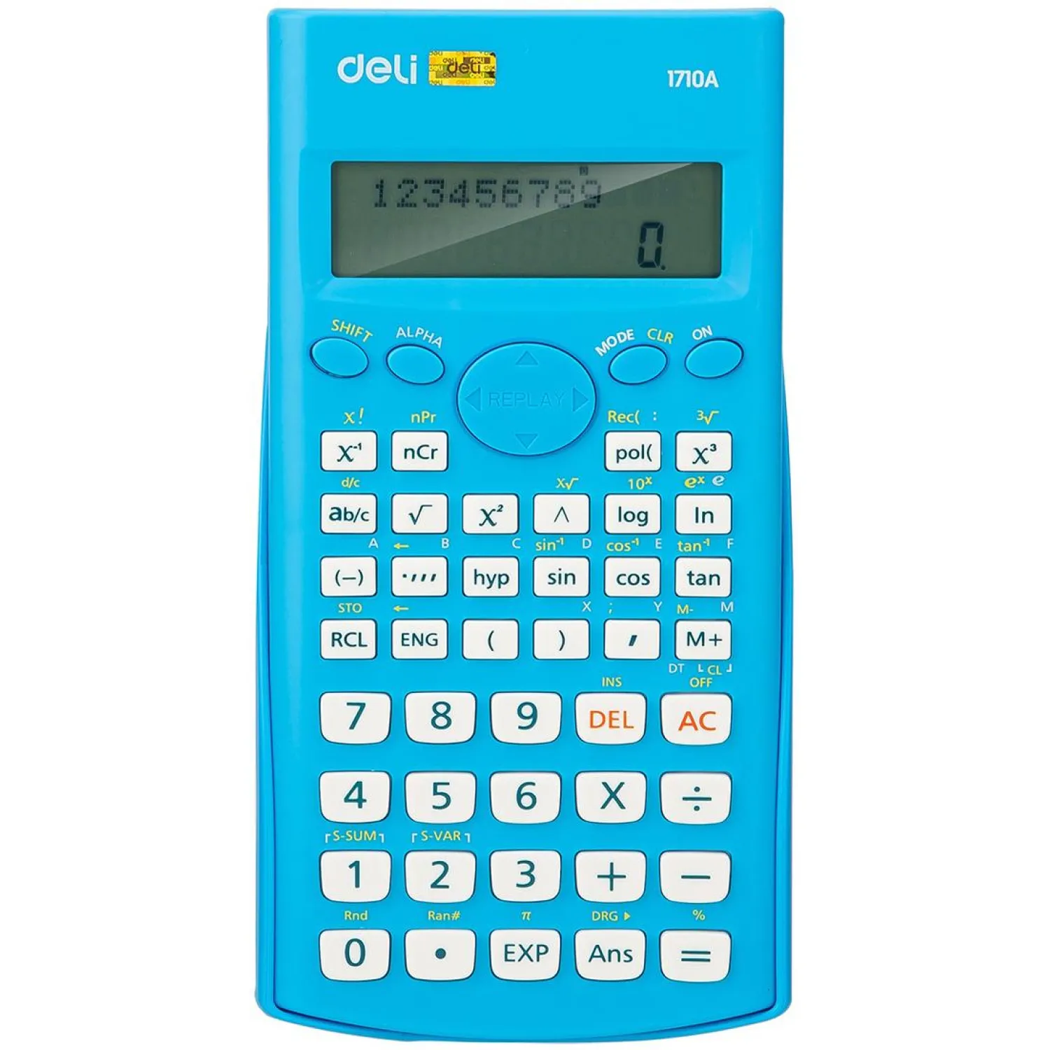 Калькулятор научный Deli E1710A 10+2-разрядный 240 функций 162x84x19 мм (синий, подходит для ЕГЭ)