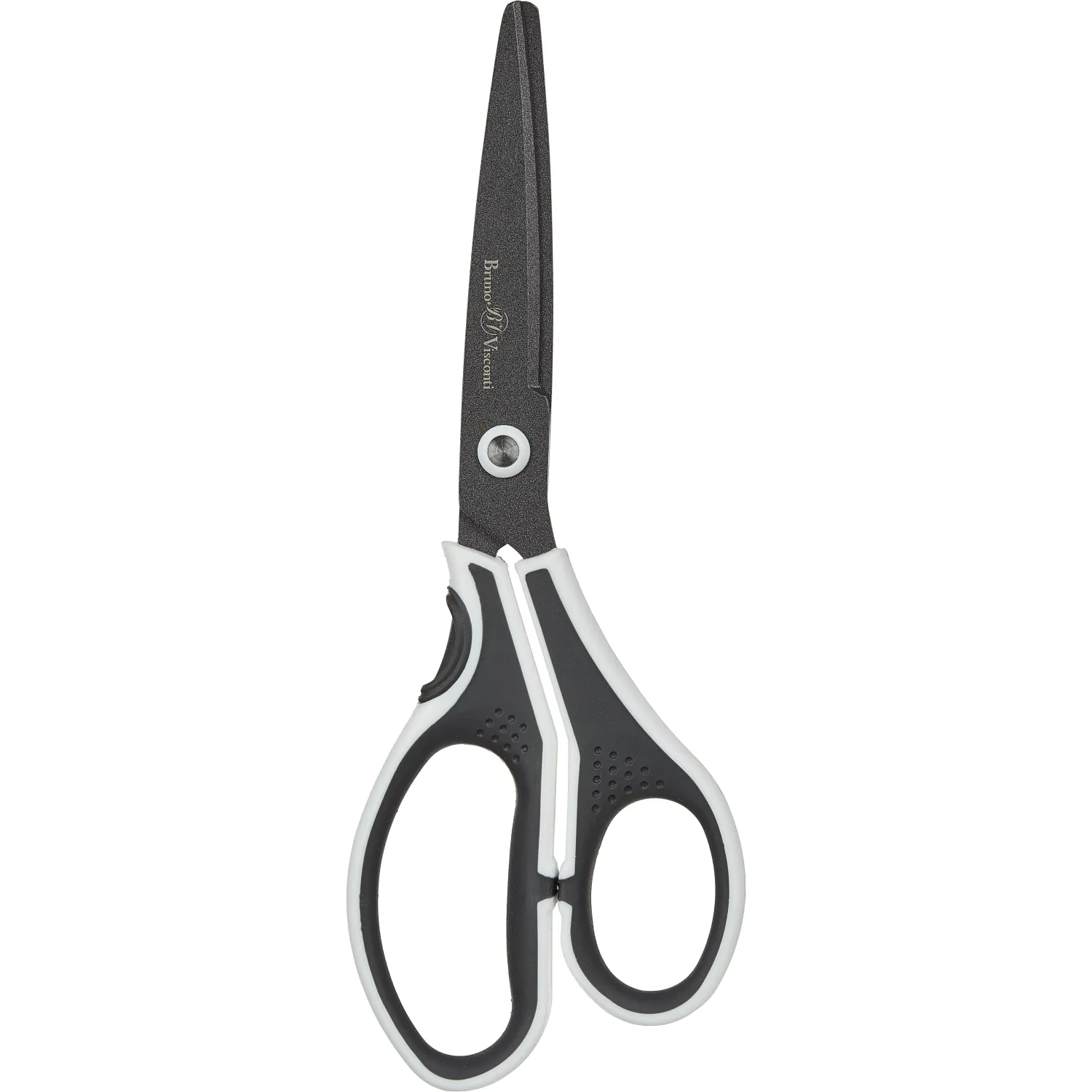 Ножницы Bruno Visconti Finecut 210 мм эргономические пластиковые с резиновыми вставками ручки чёрного/белого цвета - Image 3