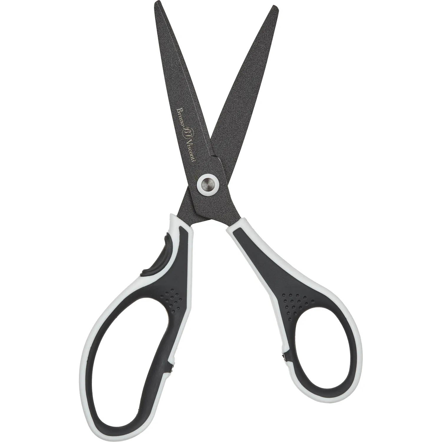 Ножницы Bruno Visconti Finecut 210 мм эргономические пластиковые с резиновыми вставками ручки чёрного/белого цвета - Image 4