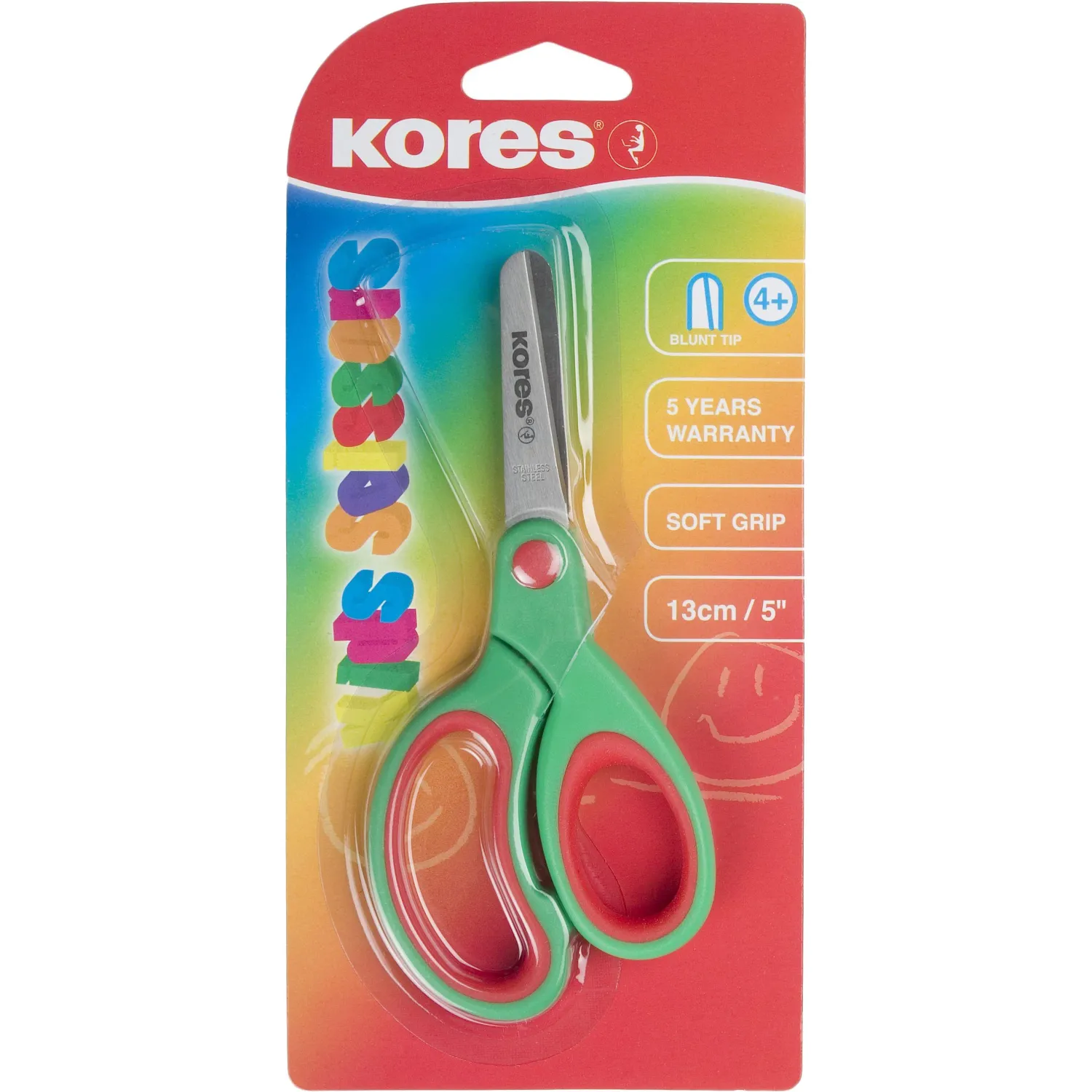 Ножницы детские Kores Softgrip 130 мм эргономические пластиковые ручки - Image 10