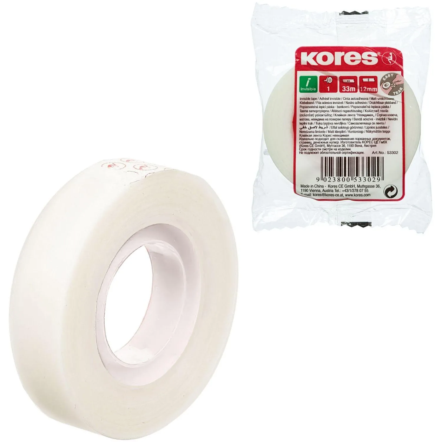 Клейкая лента канцелярская Kores матовая 12 мм x 33 м - Image 2