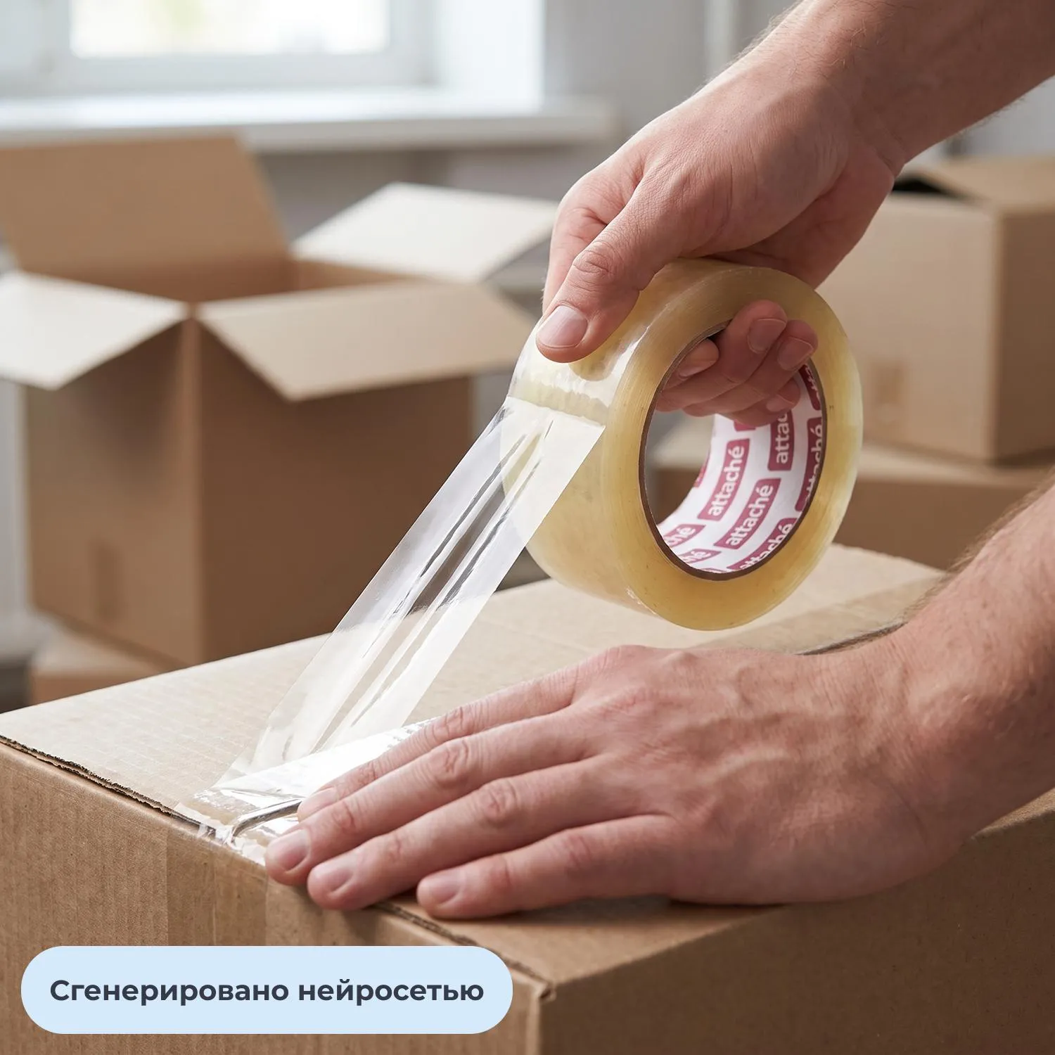 Клейкая лента односторонняя упаковочная Attache 48 мм x 132 м 45 мкм прозрачная - Image 2